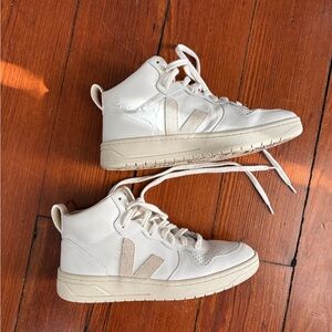 Veja leather high top sneakers
